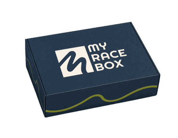Coffret MyRaceBox fermé, aux couleurs de la marque